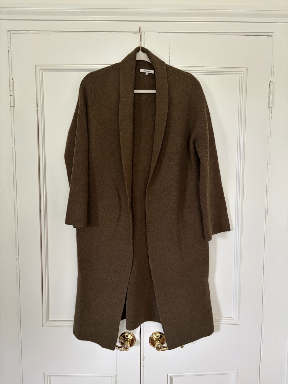 Madewell Olive Green Open-Front Shawl Cardigan